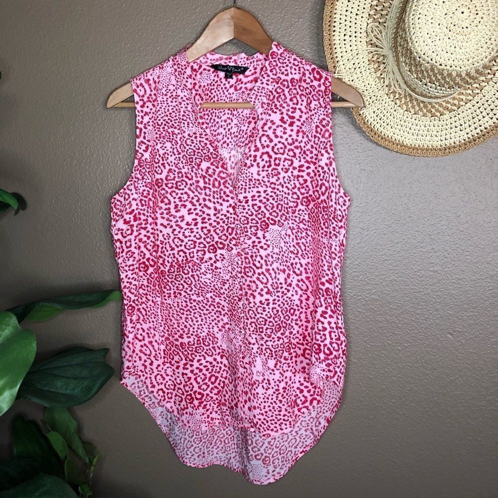 NWOT Velvet Heart Pink Leopard Sleeveless Top S